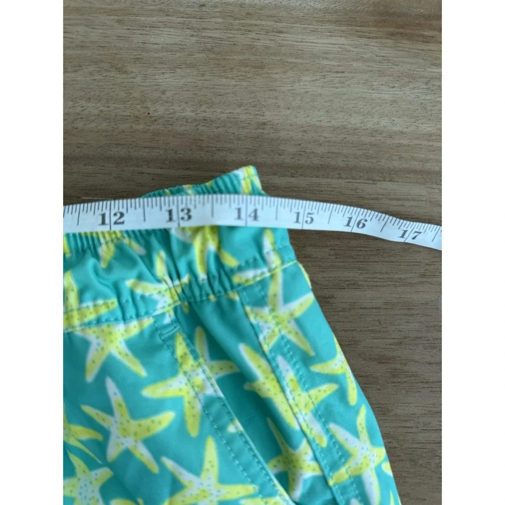 J.Crew‎ Flex Swim Trunks Men's Size S Green Starfish Print Mesh Lined j crew